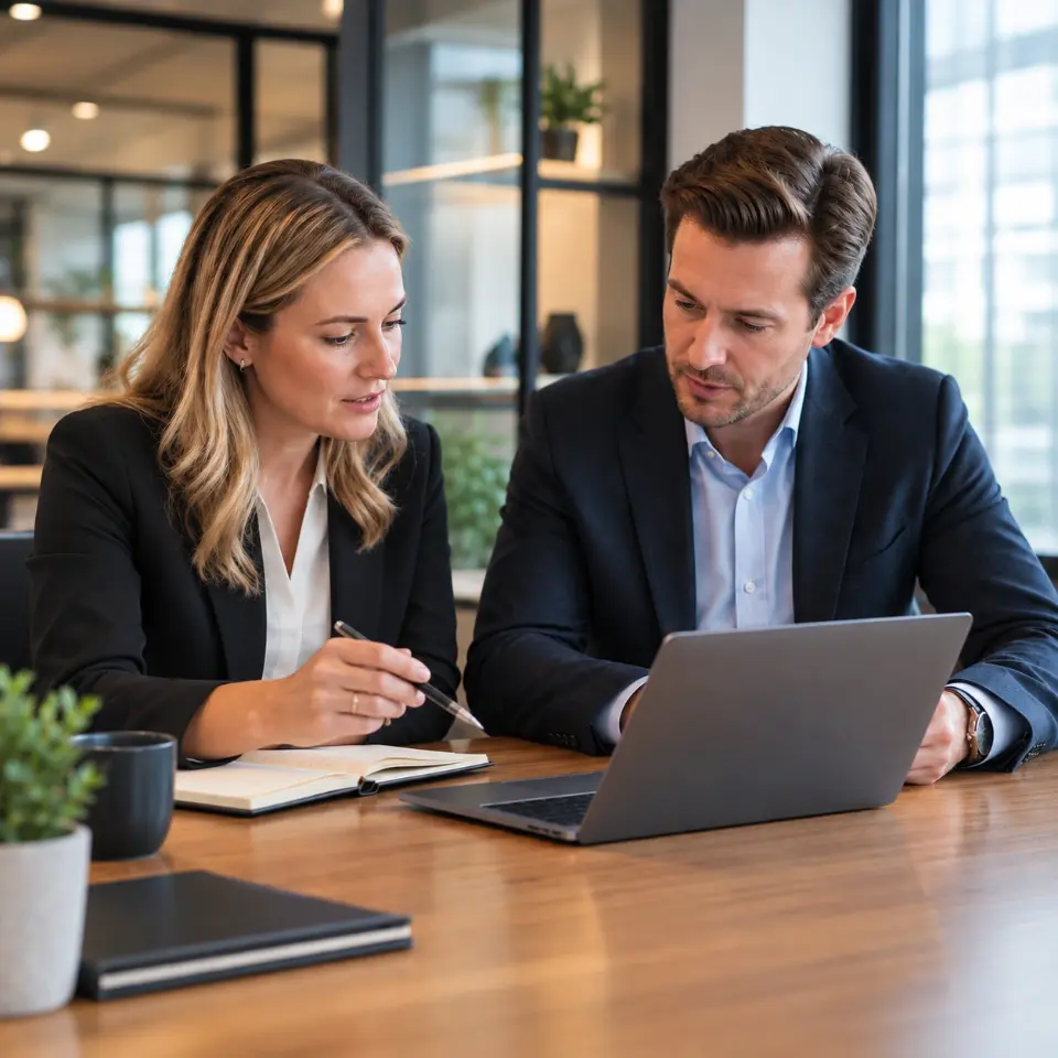 LeadFynix strategists reviewing a client acquisition plan